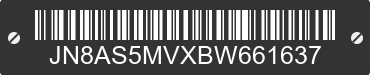 2011 NISSAN Rogue JN8AS5MVXBW661637 VIN decoded
