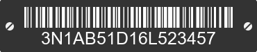 2006 NISSAN Sentra 3N1AB51D16L523457 VIN decoded