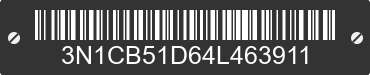 2004 NISSAN Sentra 3N1CB51D64L463911 VIN decoded