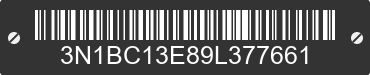 2009 NISSAN Versa 3N1BC13E89L377661 VIN decoded