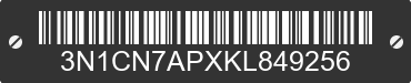 2019 NISSAN Versa 3N1CN7APXKL849256 VIN decoded