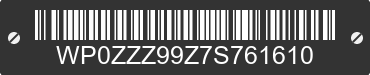 2007 PORSCHE 911 WP0ZZZ99Z7S761610 VIN decoded