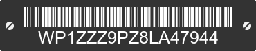 2008 PORSCHE Cayenne WP1ZZZ9PZ8LA47944 VIN decoded