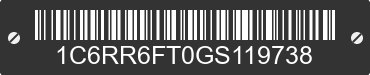 2016 RAM 1500 1C6RR6FT0GS119738 VIN decoded
