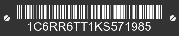 2019 RAM 1500 1C6RR6TT1KS571985 VIN decoded
