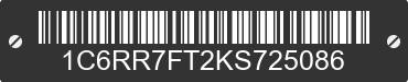 2019 RAM 1500 1C6RR7FT2KS725086 VIN decoded