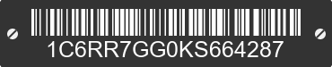 2019 RAM 1500 1C6RR7GG0KS664287 VIN decoded
