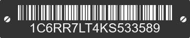 2019 RAM 1500 1C6RR7LT4KS533589 VIN decoded