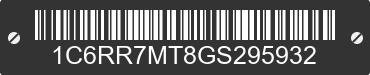 2016 RAM 1500 1C6RR7MT8GS295932 VIN decoded