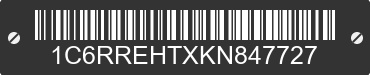 2019 RAM 1500 1C6RREHTXKN847727 VIN decoded