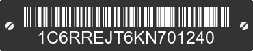 2019 RAM 1500 1C6RREJT6KN701240 VIN decoded