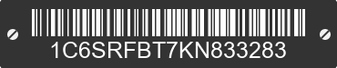 2019 RAM 1500 1C6SRFBT7KN833283 VIN decoded