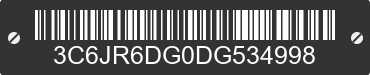 2013 RAM 1500 3C6JR6DG0DG534998 VIN decoded