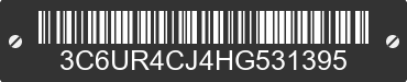 2017 RAM 2500 3C6UR4CJ4HG531395 VIN decoded