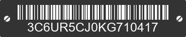 2019 RAM 2500 3C6UR5CJ0KG710417 VIN decoded