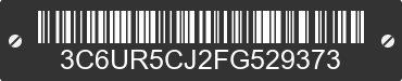 2015 RAM 2500 3C6UR5CJ2FG529373 VIN decoded