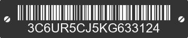 2019 RAM 2500 3C6UR5CJ5KG633124 VIN decoded