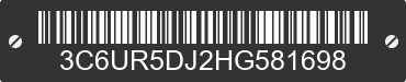 2017 RAM 2500 3C6UR5DJ2HG581698 VIN decoded