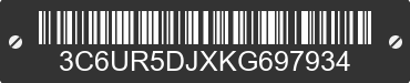 2019 RAM 2500 3C6UR5DJXKG697934 VIN decoded