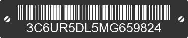 2021 RAM 2500 3C6UR5DL5MG659824 VIN decoded