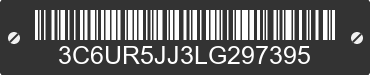 2020 RAM 2500 3C6UR5JJ3LG297395 VIN decoded