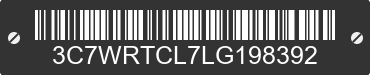2020 RAM 3500 3C7WRTCL7LG198392 VIN decoded