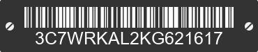 2019 RAM 4500 3C7WRKAL2KG621617 VIN decoded