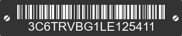 2020 RAM ProMaster 1500 3C6TRVBG1LE125411 VIN decoded