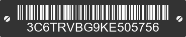 2019 RAM Promaster 1500 3C6TRVBG9KE505756 VIN decoded