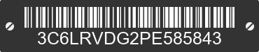 2023 RAM ProMaster 2500 3C6LRVDG2PE585843 VIN decoded