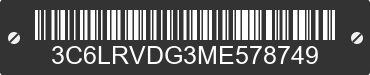 2021 RAM ProMaster 2500 3C6LRVDG3ME578749 VIN decoded