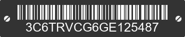 2016 RAM ProMaster 2500 3C6TRVCG6GE125487 VIN decoded