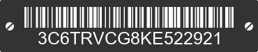 2019 RAM ProMaster 2500 3C6TRVCG8KE522921 VIN decoded