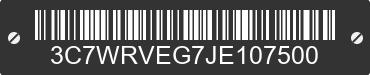 2018 RAM ProMaster 3500 3C7WRVEG7JE107500 VIN decoded