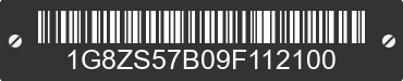 2009 SATURN Aura 1G8ZS57B09F112100 VIN decoded