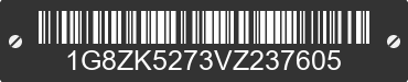 1997 SATURN SL2 1G8ZK5273VZ237605 VIN decoded
