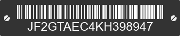2019 SUBARU Crosstrek JF2GTAEC4KH398947 VIN decoded