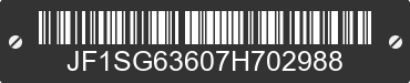 2007 SUBARU Forester JF1SG63607H702988 VIN decoded