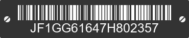 2007 SUBARU Impreza JF1GG61647H802357 VIN decoded