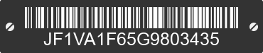 2016 SUBARU WRX JF1VA1F65G9803435 VIN decoded