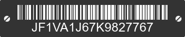 2019 SUBARU WRX JF1VA1J67K9827767 VIN decoded