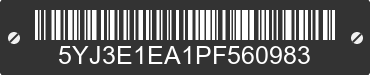 2023 TESLA Model 3 5YJ3E1EA1PF560983 VIN decoded