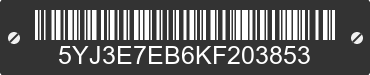 2019 TESLA Model 3 5YJ3E7EB6KF203853 VIN decoded