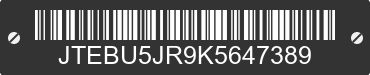 2019 TOYOTA 4-Runner JTEBU5JR9K5647389 VIN decoded