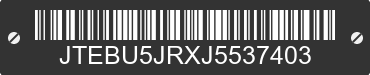 2018 TOYOTA 4-Runner JTEBU5JRXJ5537403 VIN decoded