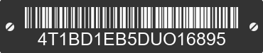 2013 TOYOTA Avalon 4T1BD1EB5DUO16895 VIN decoded