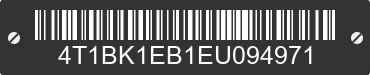 2014 TOYOTA Avalon 4T1BK1EB1EU094971 VIN decoded