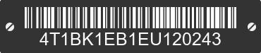 2014 TOYOTA Avalon 4T1BK1EB1EU120243 VIN decoded