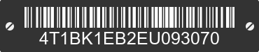2014 TOYOTA Avalon 4T1BK1EB2EU093070 VIN decoded