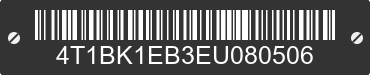 2014 TOYOTA Avalon 4T1BK1EB3EU080506 VIN decoded